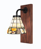 Oxbridge 1 Light Sconce In Matte Black & Wood-look Metal (1771-MBWG-9735)