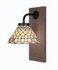 Oxbridge 1 Light Sconce In Matte Black & Wood-look Metal (1771-MBDW-9415)