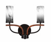 Monterey 2 Light Vanity In Matte Black & Wood-look Metal (2912-MBWG-802)