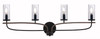 Monterey 4 Light Vanity In Matte Black & Wood-look Metal (2914-MBDW-800)
