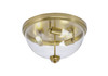 3 Light Flush Mount In New Age Brass (826-NAB-0)