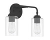 Stowe 2 Light Vanity in Flat Black (56002-FB)