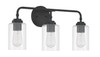 Stowe 3 Light Vanity in Flat Black (56003-FB)