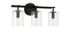 Hailie 3 Light Vanity in Flat Black (55603-FB)