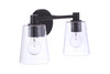 Emilio 2 Light Vanity in Flat Black (12615FB2)