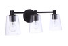 Emilio 3 Light Vanity in Flat Black (12623FB3)