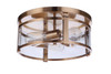 Elliot 3 Light Flushmount in Satin Brass (55383-SB)