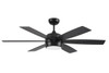 Trevor 52" 6-Blade Indoor/Outdoor (Damp)Ceiling Fan in Flat Black w/ Flat Black/Greywood Blades; Light Kit Included (optional) (TRV52FB6)