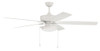 Outdoor Super Pro 119 60" 5-Blade Indoor/Outdoor (Wet) Ceiling Fan in White w/ White Blades; Light Kit Included (optional) (OS119W5)