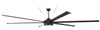 Prost 120" 6-Blade Indoor/Outdoor (Damp) Ceiling Fan in Flat Black w/ Flat Black/Flat Back Blades; Light Kit Included (optional) (PRT120FB6)