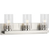 Goodwin Collection Three-Light Brushed Nickel Modern Vanity Light with Clear Glass (P300388-009)