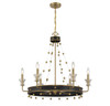 Iris 6-Light Chandelier in Matte Black with Warm Brass Accents (1-3804-6-143)