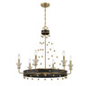 Iris 6-Light Chandelier in Matte Black with Warm Brass Accents (1-3804-6-143)