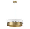 4-Light Pendant in White and Natural Brass (M7030WHNB)