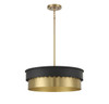 4-Light Pendant in Matte Black and Natural Brass (M7030MBKNB)