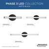 Phase 3 Collection 32 in. Matte Black Large Modern 3CCT Integrated LED Linear Vanity Light (P300412-31M-CS)