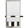 Reiss Collection One-Light Modern Farmhouse Brushed Nickel Vanity Light (P300413-009)