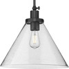 Hinton Collection One-Light Matte Black Modern Farmhouse Pendant (P500384-31M)