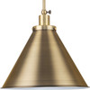 Hinton Collection One-Light Vintage Brass Modern Farmhouse Pendant (P500385-163)