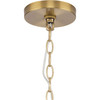 Laila Collection One-Light Vintage Brass Coastal Pendant with Woven Jute Accent (P500423-163)