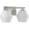 Copeland Collection Two-Light Brushed Nickel Mid-Century Modern Vanity Light (P300431-009)