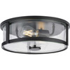 Gilliam Collection 12-5/8 in. Two-Light Matte Black New Traditional Flush Mount (P350253-31M)