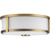 Gilliam Collection 12-5/8 in. Two-Light Vintage Brass New Traditional Flush Mount (P350254-163)