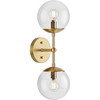 Atwell Collection Two-Light Brushed Bronze Mid-Century Modern Wall Sconce (P710114-109)