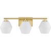 Copeland Collection Three-Light Brushed Gold Vanity Mid-Century Modern Vanity Light (P300432-191)