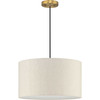 Markor Collection Three-Light Ecru Linen Shade Transitional Pendant (P500387-194)