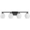 Copeland Collection Four-Light Matte Black Mid-Century Modern Vanity Light (P300433-31M)