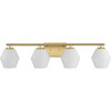 Copeland Collection Four-Light Brushed Gold Mid-Century Modern Vanity Light (P300433-191)