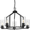 Goodwin Collection Five-Light Matte Black Modern Farmhouse Chandelier (P400316-31M)