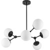 Haas Collection Six-Light Matte Black Mid-Century Modern Chandelier (P400308-31M)