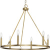 Gilliam Collection Six-Light Vintage Brass New Traditional Chandelier (P400313-163)