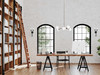 Haas Collection Six-Light Brushed Nickel Mid-Century Modern Chandelier (P400308-009)