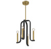 Archway 4-Light Pendant in Matte Black with Warm Brass Accents (7-5532-4-143)