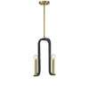 Archway 4-Light Pendant in Matte Black with Warm Brass Accents (7-5532-4-143)
