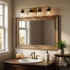 Savoy House Brickell 4-Light Bathroom Vanity Light in Warm Brass and Black (8-3600-4-322)