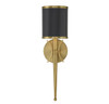 Quincy 1-Light Wall Sconce in Matte Black with Warm Brass (9-9944-1-143)