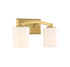 Whitney 2-Light Bathroom Vanity Light in Warm Brass (8-7710-2-322)
