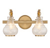 Adams 2-Light Bathroom Vanity Light in Warm Brass (8-4417-2-322)