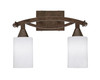 Bow 2 Light Bath Bar Shown In Bronze Finish With 4" White Marble Glass (172-BRZ-3001)