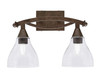 Bow 2 Light Bath Bar Shown In Bronze Finish With 6.25" Clear Bubble Glass (172-BRZ-4760)