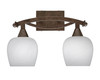Bow 2 Light Bath Bar Shown In Bronze Finish With 6" White Marble Glass (172-BRZ-4811)