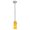 Cylinder Brushed Steel LED Pendant (28030-3R-BS/AMB)