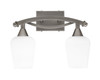Bow 2 Light Bath Bar Shown In Brushed Nickel Finish With 5" White Muslin Glass (172-BN-211)