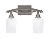Bow 2 Light Bath Bar Shown In Brushed Nickel Finish With 5" Clear Textured Glass (172-BN-4250)