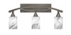 Bow 3 Light Bath Bar Shown In Brushed Nickel Finish With 4" Onyx Swirl Glass (173-BN-3009)