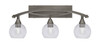 Bow 3 Light Bath Bar Shown In Brushed Nickel Finish With 5.75" Clear Bubble Glass  (173-BN-4100)